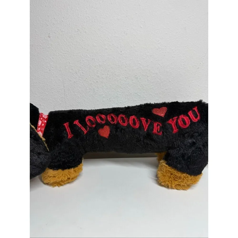Dan Dee I Love You This Much 20” Dachshund Weiner Plush Dog Valentine’s Day*Note